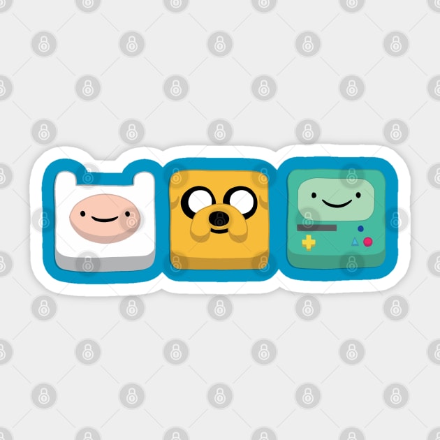 Jake, Finn and Bmo Sticker by valentinahramov